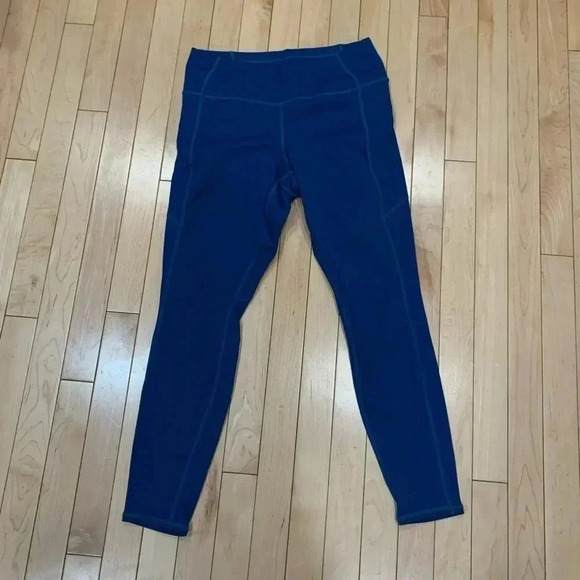 Athleta Contender Tight Powerlift Blue Peacock zip pockets mid rise | size MP - Picture 2 of 12